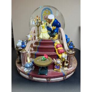 1991 Disney beauty and the beast music box globe - Rare